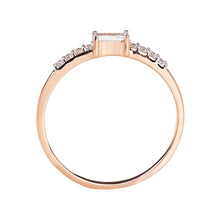 Load image into Gallery viewer, Diamond Baguette Engagement 10kt Rose Gold Ring - FineColorJewels