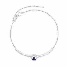 Load image into Gallery viewer, Genuine Sapphire Solitaire Bracelet in Sterling Silver