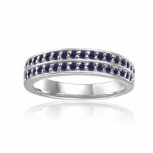 Load image into Gallery viewer, Blue Eternity Ring Natural Sapphire Fashion Ring - FineColorJewels