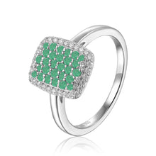 Load image into Gallery viewer, Emerald Cocktail Ring in 925 Sterling Silver - FineColorJewels