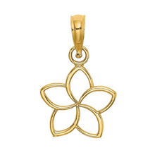 Load image into Gallery viewer, 10k Gold Hawaiian Plumeria Flower Pendant