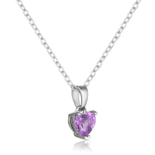 Load image into Gallery viewer, Amethyst Heart Necklace - FineColorJewels