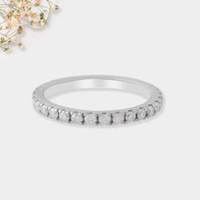 Load image into Gallery viewer, Moissanite Eternity Engagement Ring Full Pave Ring Rhodium Plated in 925 Sterling Silver Stacking Ring  - FineColorJewels