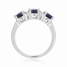 Load image into Gallery viewer, Lab Grown Blue Sapphire Ring September Birthstone Ring 925 Sterling Silver Ring Gift for Women - FineColorJewels