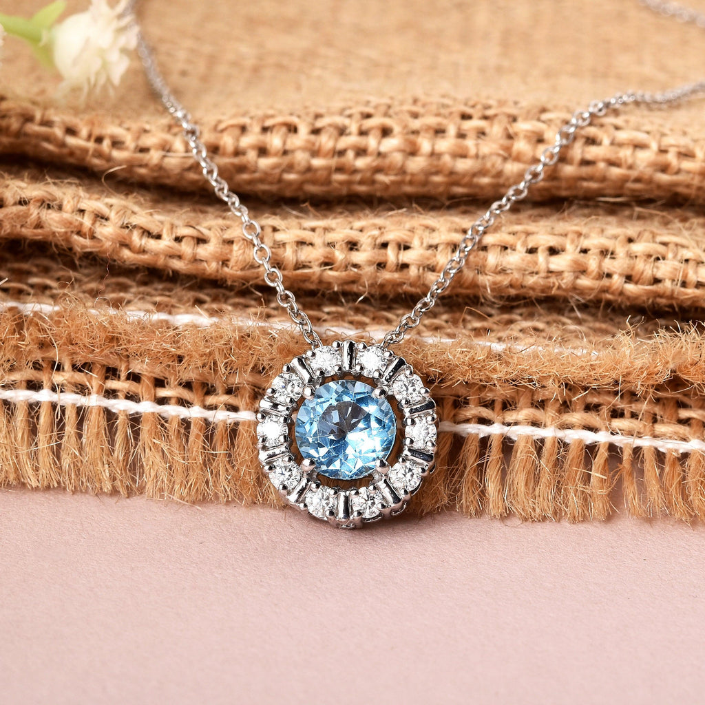 Natural Blue Topaz Round Halo Pendant Necklace FineColorJewels 925 Sterling Silver, ANNIVERSARY GIFT, best gift for girls, best gift for women, Blue Gemstone Necklace, Blue Topaz Pendant, Bridesmaid Gift for Her, Christmas gift, Dainty Topaz Necklace, December Birthstone Necklace, dla-dm-discount-all-154898, Gift for Daughter, Gift for Girlfriend, gift for her, Gift for Mom, gift for women, gift from daughter, gift ideas for her, gifts for her, Thanksgiving Gift, Valentine's Day gift