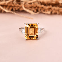 Load image into Gallery viewer, Yellow Citrine Ring, natural citrine ring for her, statement ring for women
