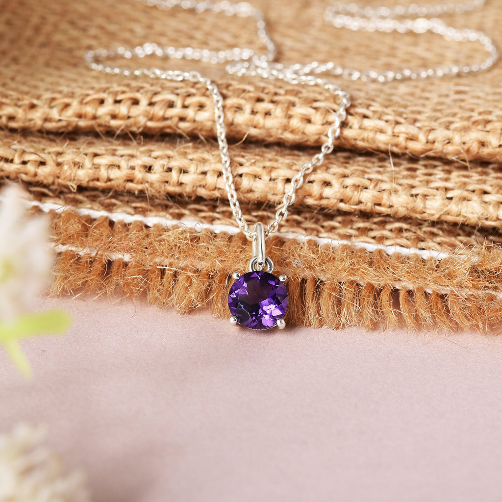 Purple Solitaire Amethyst Jewelry Set Fine Color Jewels Amethyst, Amethyst Jewelry, Amethyst Necklace, dla-dm-discount-all-143240, dla-dm-discount-all-154898, natural amethyst, New, purple amethyst