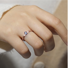Load image into Gallery viewer, Alexandrite Three Stone Teardrop Ring