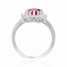 Load image into Gallery viewer, Ruby Diamond Heart Shaped Ring Leo birthday gift - FineColorJewels