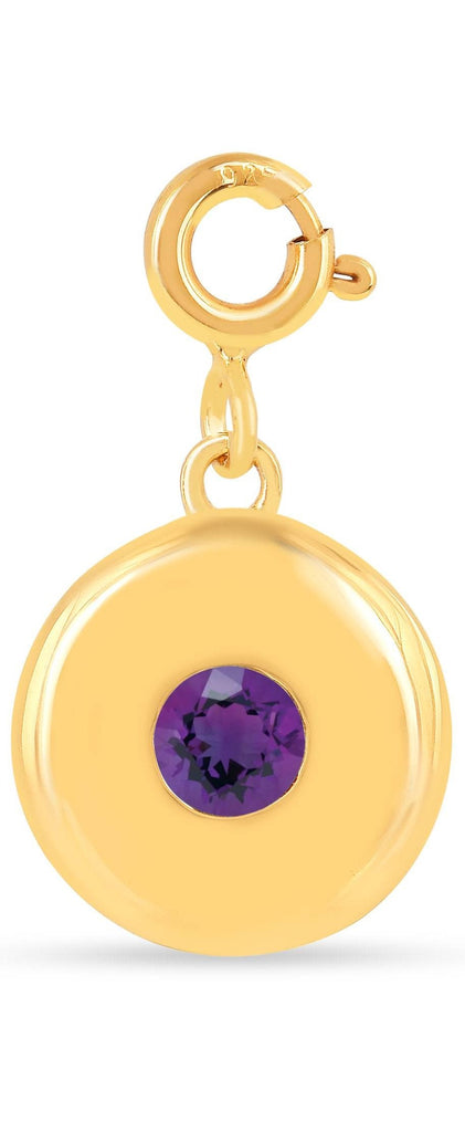 Birthstone Charm Circle Pendant