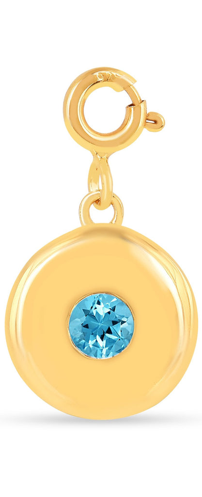 Birthstone Charm Circle Pendant