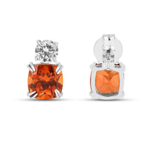 Load image into Gallery viewer, Peach Sapphire Stud Earrings