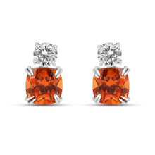 Load image into Gallery viewer, Peach Sapphire Stud Earrings