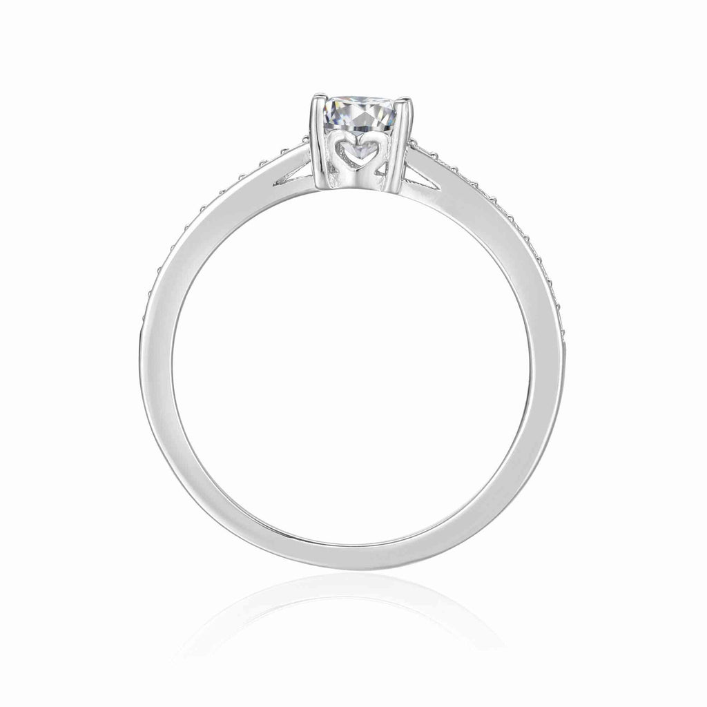 925 Sterling Silver Moissanite Oval Proposal Ring FineColorJewels