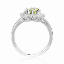 Load image into Gallery viewer, Peridot Heart Ring for Women Sterling Silver Statement Ring Birthday Gift for Her - FineColorJewels