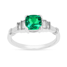 Load image into Gallery viewer, Colombian Created Emerald Five Stone Ring