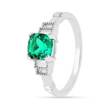 Load image into Gallery viewer, Colombian Created Emerald Five Stone Ring