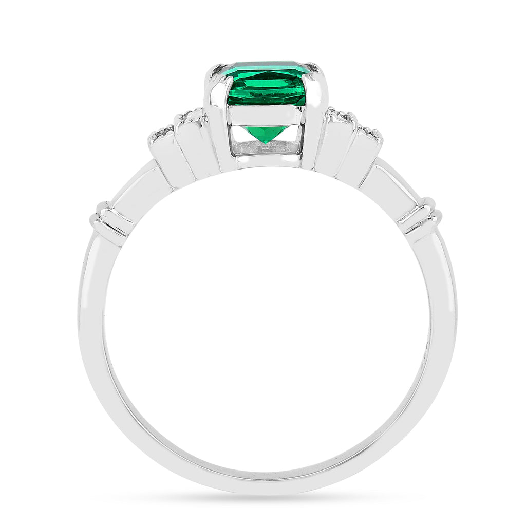 Colombian Created Emerald Five Stone Ring