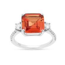 Load image into Gallery viewer, square cut sapphire ring, octagon cut sapphire ring