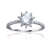 Load image into Gallery viewer, White Topaz Flower Ring