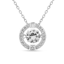 Load image into Gallery viewer, Dancing Stone White Sapphire Halo Necklace