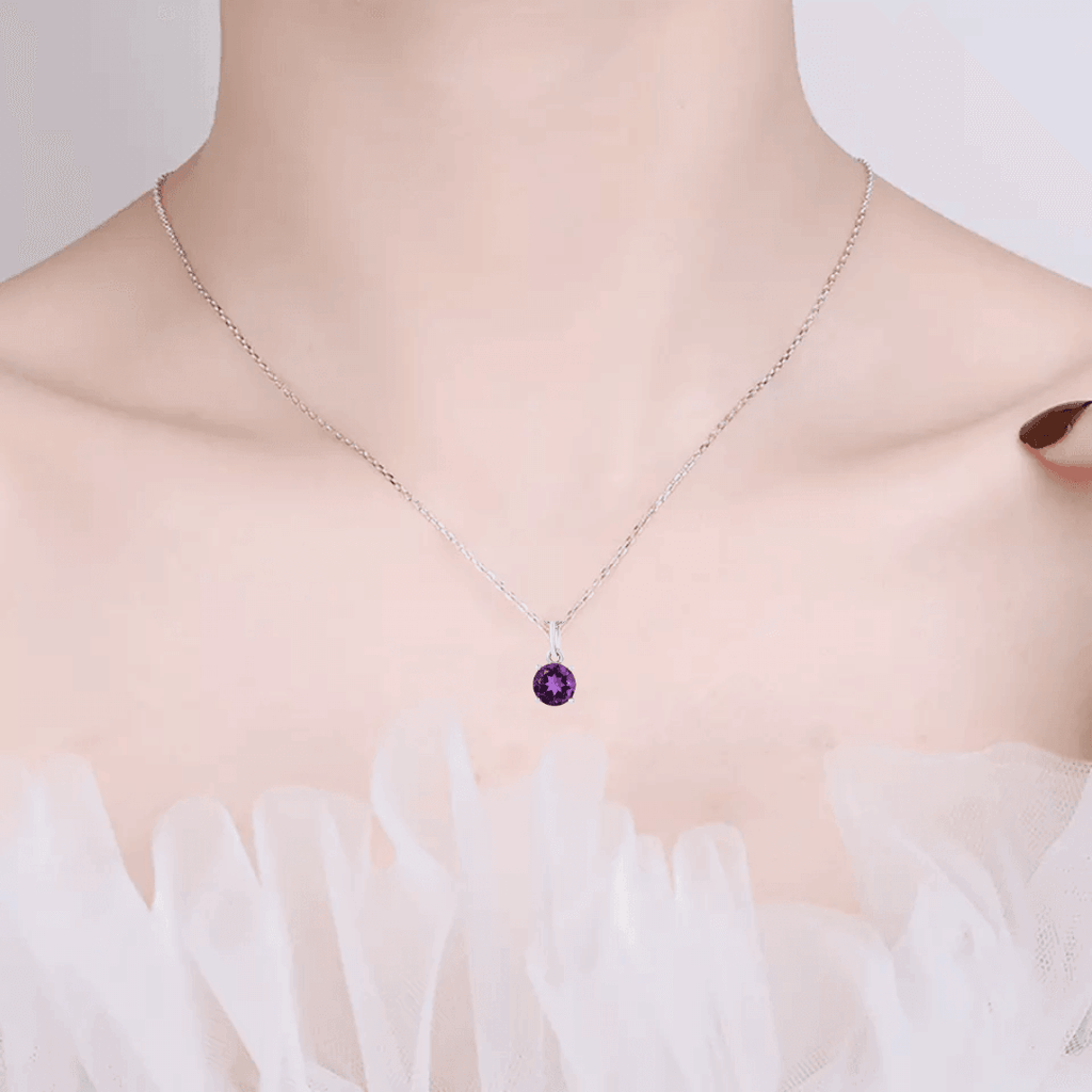 Purple Solitaire Amethyst Jewelry Set Fine Color Jewels Amethyst, Amethyst Jewelry, Amethyst Necklace, dla-dm-discount-all-143240, dla-dm-discount-all-154898, natural amethyst, New, purple amethyst