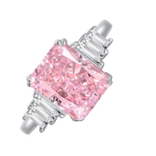 Load image into Gallery viewer, Pink Zircon Ring Radiant Pink Cocktail Ring 