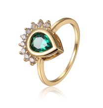 Load image into Gallery viewer, Chrome Diopside Teardrop Ring - FineColorJewels