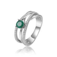 Load image into Gallery viewer, Ornate Round cut Genuine Emerald Ring