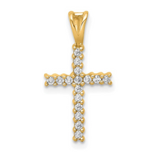 Load image into Gallery viewer, 14K Gold Pave Diamond Cross Pendant, gold diamond pendant design, anniversary gift ideas, lab grown diamond pendant