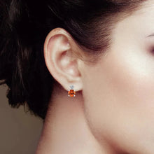 Load image into Gallery viewer, Peach Sapphire Stud Earrings