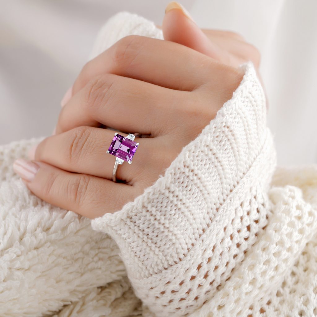 purple Amethyst Ring	Large Amethyst Ring	February Birthstone	purple cocktail ring	purple silver ring	natural amethyst	ring gift for her	purple jewlery gift	feb birthday gift	purple statement	match ring for gown	purple amethyst gift ring gift for women