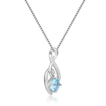 Load image into Gallery viewer, Blue Topaz Treble Clef Music Necklace - FineColorJewels