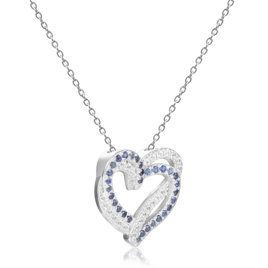 blue sapphire pendant necklace silver necklace blue heart pendant sapphire pendant blue heart necklace heart design pendant blue sapphire heart dainty heart pendant cute heart necklace cute heart pendant dainty necklace blue - FineColorJewels