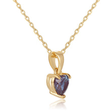 Load image into Gallery viewer, alexandrite necklace alexandrite pendant pendant necklace heart pendant blue green heart cute heart necklace cute heart pendant heart chain pendant chain necklace gifts for her valentines gift valentines 2023 be my valentineAlexandrite Yellow Gold Heart Necklace - FineColorJewels