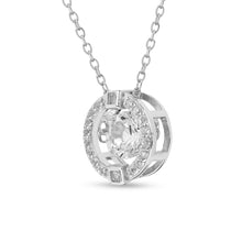 Load image into Gallery viewer, Dancing Stone White Sapphire Halo Necklace