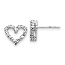 Load image into Gallery viewer, 10K White Gold, Lab Grown 0.5 CT Diamond Heart Earrings