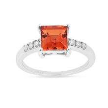 Load image into Gallery viewer, Square cut solitaire sapphire ring, affordable solitaire ring for women