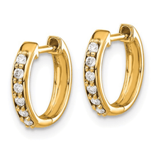 Load image into Gallery viewer, 14K gold hoop earrings, gold diamond earrings, Hoopy earrings for women, stunning 14K gold jewelry designs