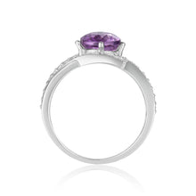 Load image into Gallery viewer, Luxurious Round cut Natural Amethyst Ring with White Sapphire - FineColorJewels