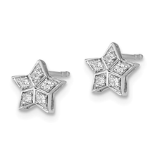 Load image into Gallery viewer, star earring design, star diamond studs, elegant stud design