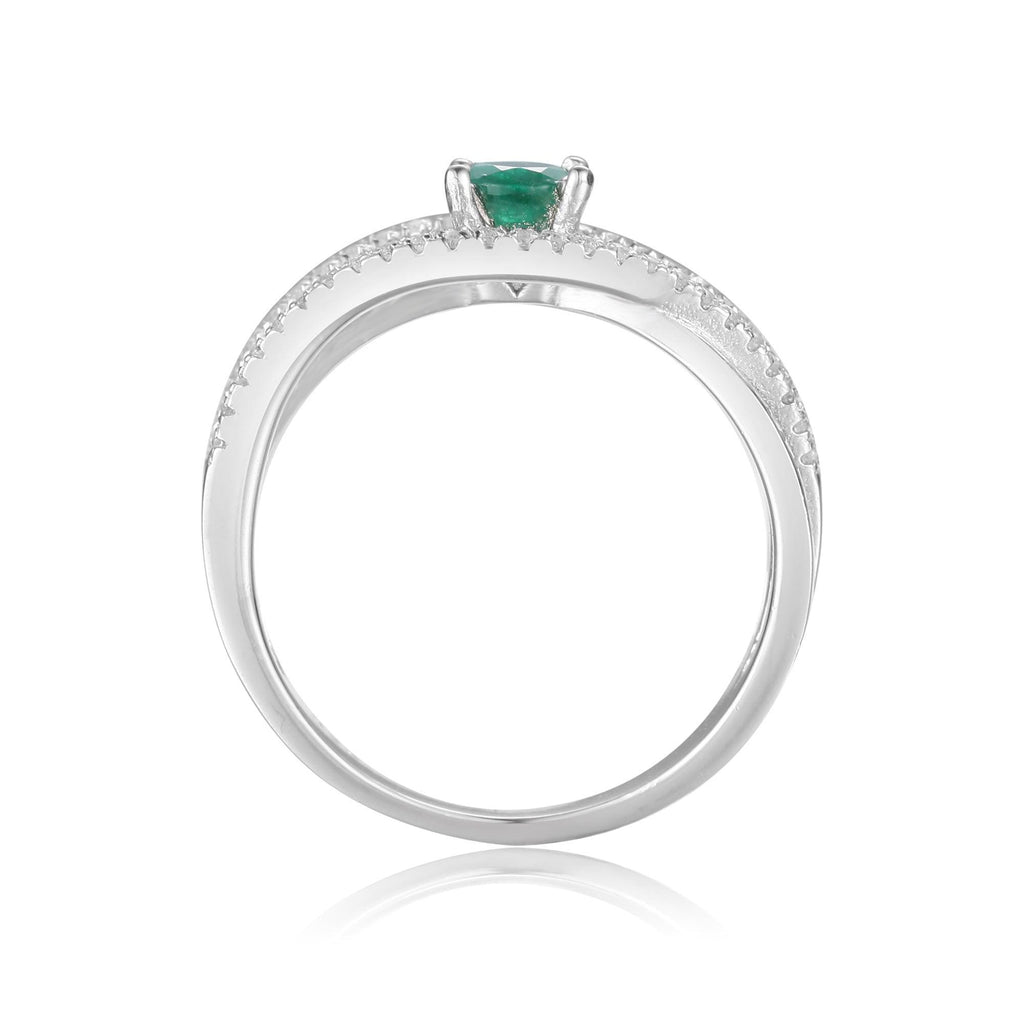 Emerald jewelry, emerald ring on a budget, affordable ring design, split band ring design