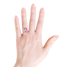 Load image into Gallery viewer, amethyst jewelry on her, elegant amethyst ring, chunky amethyst ring, cocktail amethyst ring for women