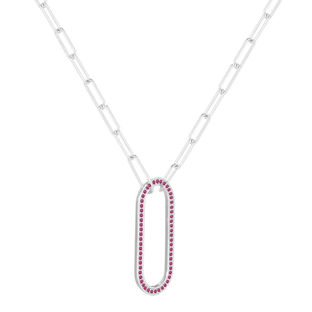 Best Cancer Birthday Gift Genuine Ruby Bar Necklace 925 Sterling Silver Ruby Pendant 