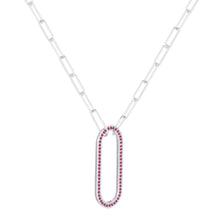 Load image into Gallery viewer, Best Cancer Birthday Gift Genuine Ruby Bar Necklace 925 Sterling Silver Ruby Pendant 