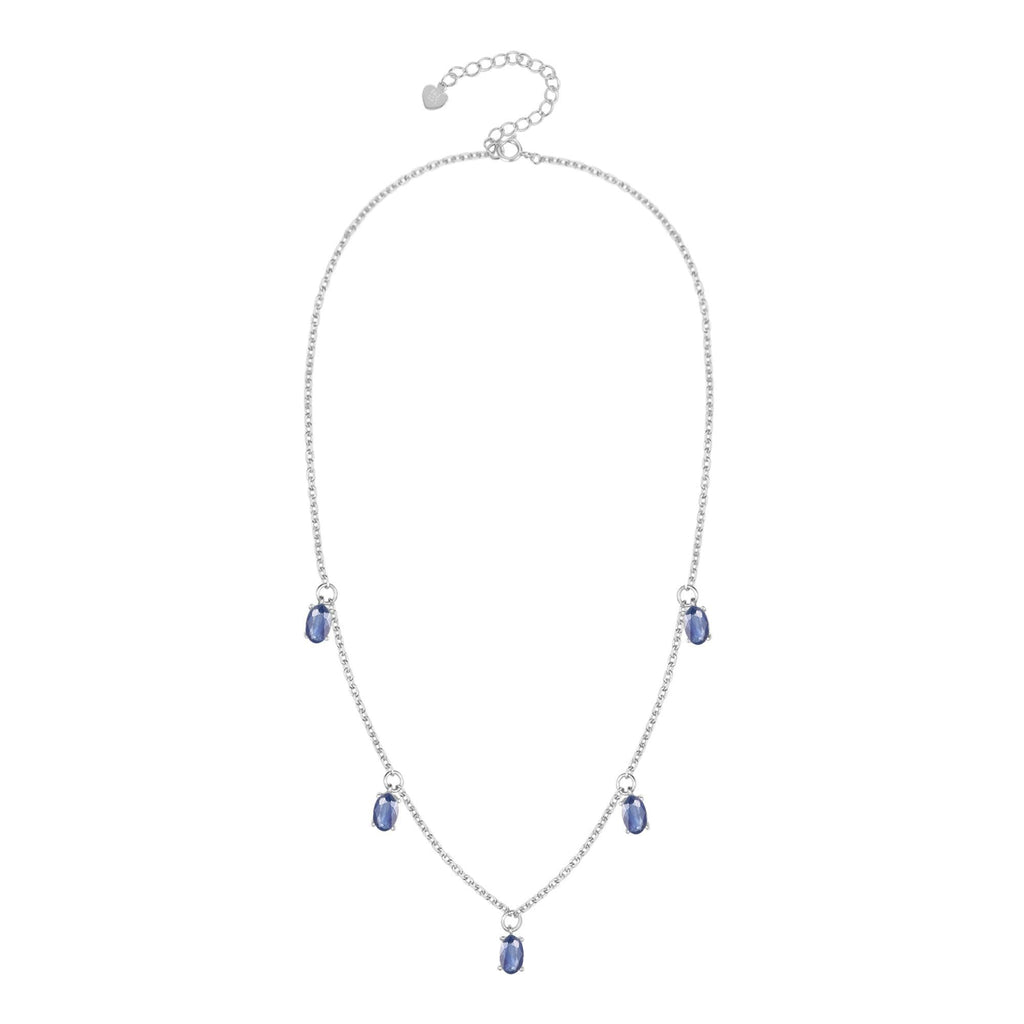 Blue Sapphire Layering Necklace - FineColorJewels