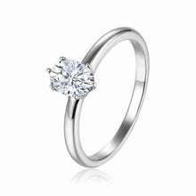 Load image into Gallery viewer, Moissanite Solitaire One Carat Ring | 925 Sterling Silver Moissanite Solitaire Ring | White Silver Ring | Women&#39;s Day Gift for Her - FineColorJewels