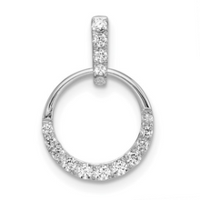 Load image into Gallery viewer, 14K White Gold Open Circle Pendant, Lab Grown Diamond, Pave Charm Wedding Diamond Jewelry, Gift For Women, Gift for Mom