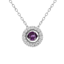 Load image into Gallery viewer, Natural Amethyst Dancing Stone Halo Necklace