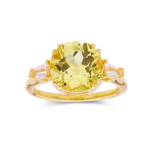 Load image into Gallery viewer, Created Yellow Sapphire Diamond Engagement Ring For Women